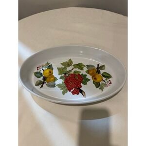 Portmeirion Pomana 14" oval casserole baking dish Peach fruit Susan Ellis
